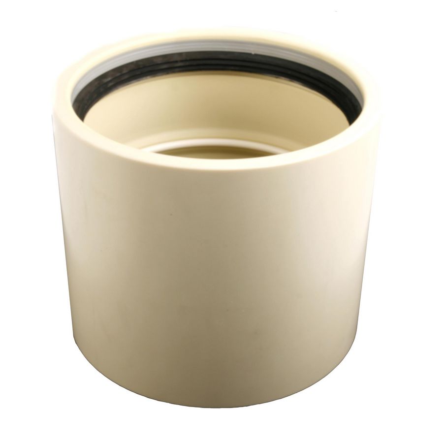 Steekmof (overschuifmof) manchet PVC druk 160mm PN10 creme