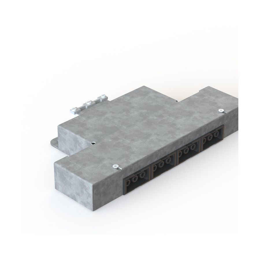 Verdeeldoos 4V staal + fastconnectors