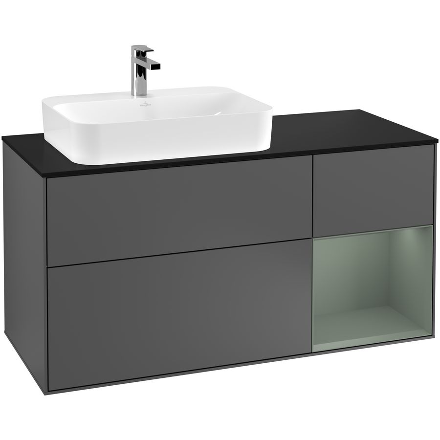 Wastafelonderkast Finion 1200x603x501mm Antr. Matt Lacquer F402GMGK