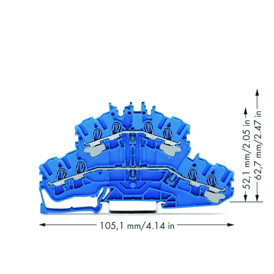4-draads 2etageklem Rijg-/rijg N/N blauw 2002-2404 VVE=50