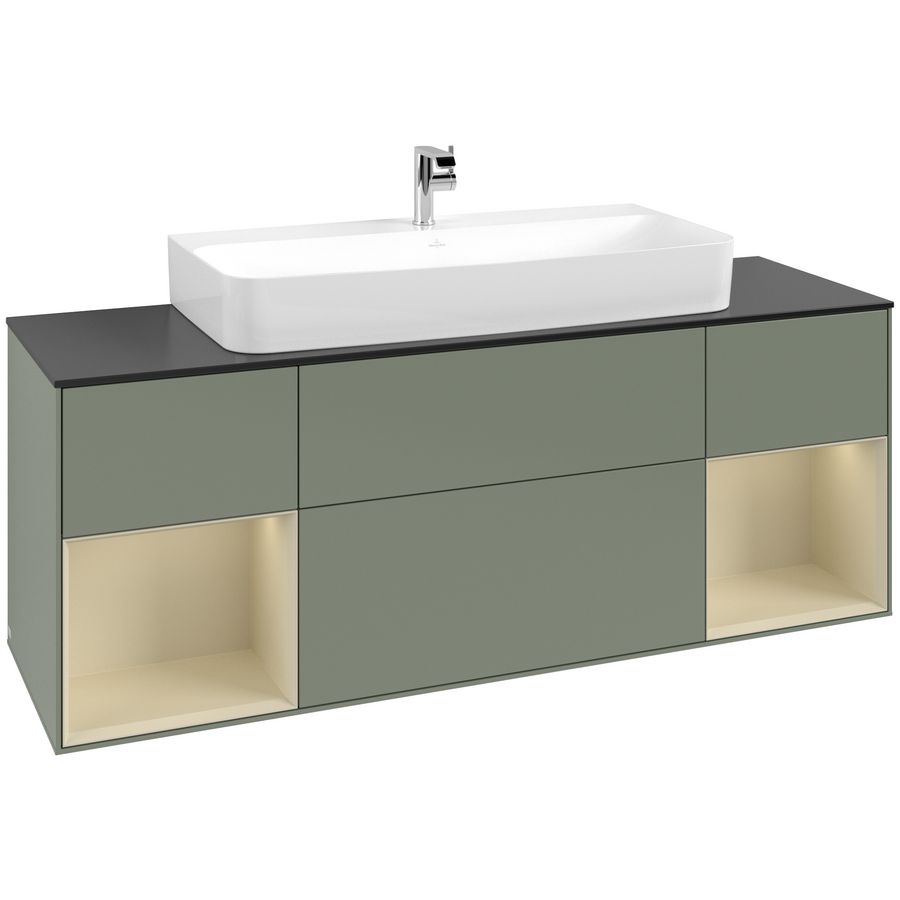 Wastafelonderkast Finion 1600x603x501mm Olive Matt Lacquer F212HJGM