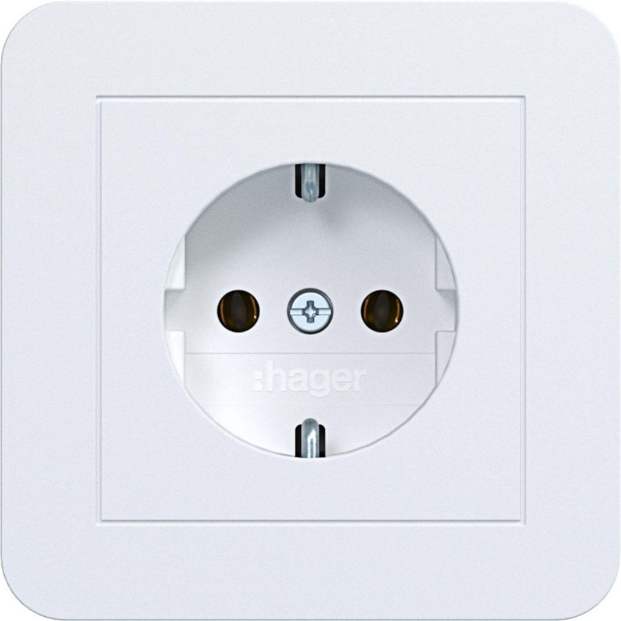 SCHUKO-wandcontactdoos met afdekplaat steekkl. C.1 lichtwit