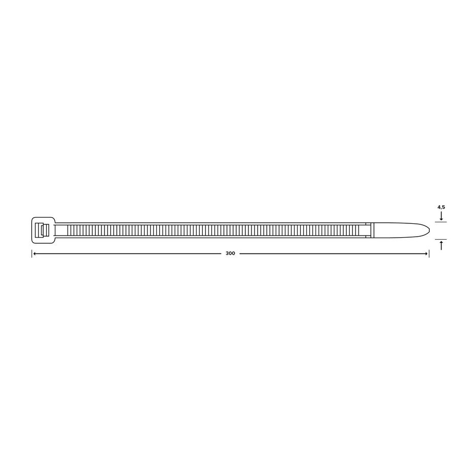 Zak a 100st. trekbandjes 300x4,8mm transparant
