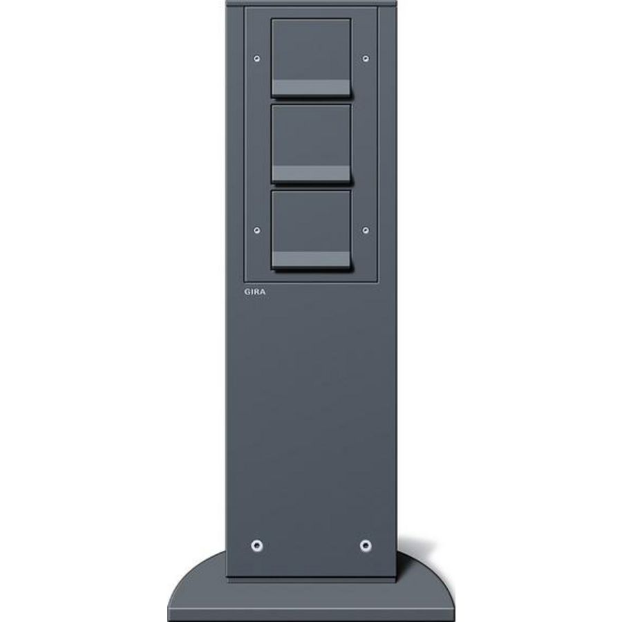 E-zuil 3x wandcontactdoos met randaarde SP 491mm Gira energiezuil antraciet