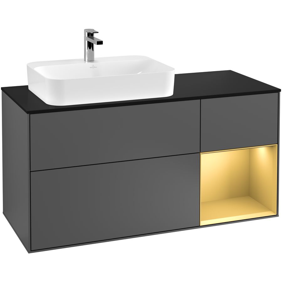 Wastafelonderkast Finion 1200x603x501mm Antr. Matt Lacquer F402HFGK