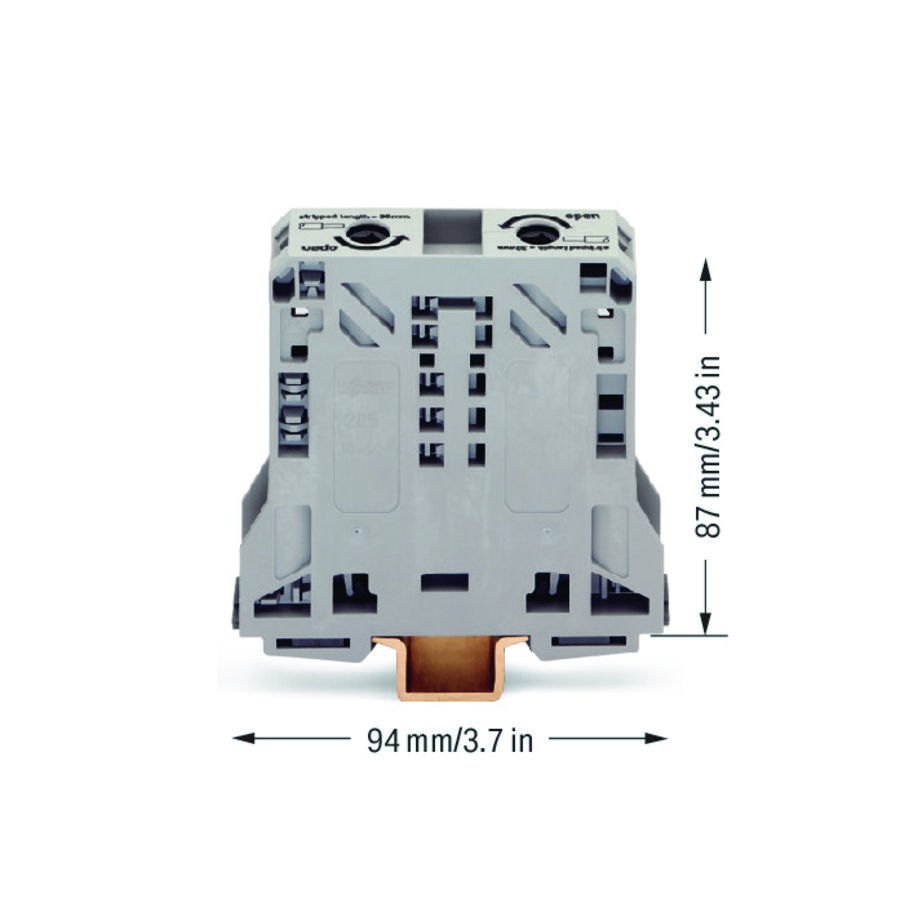 2-draads rijgklem 50mm² markeringsh. zijkant 285-150 VVE=5
