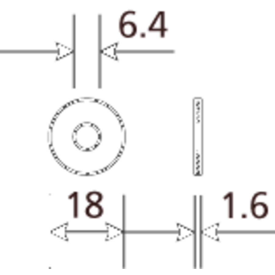 Sluitring Elvz 6.4x18x1.6 M6 VVE=100