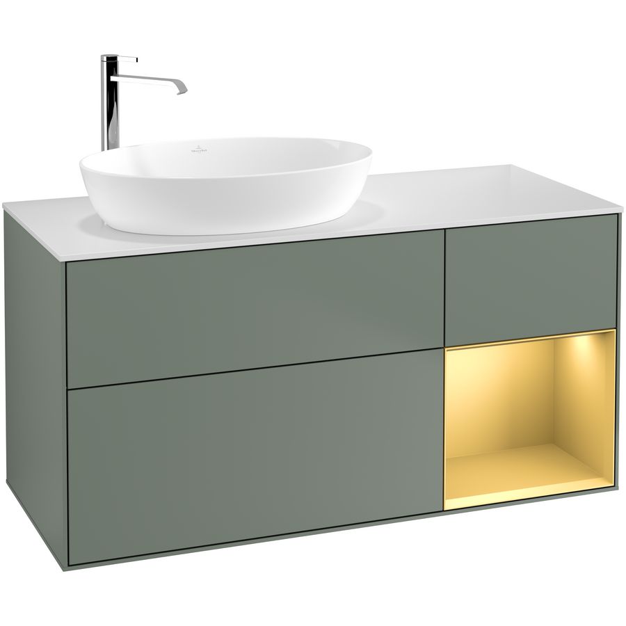 Wastafelonderkast Finion 1200x603x501mm Olive Matt Lacquer G931HFGM