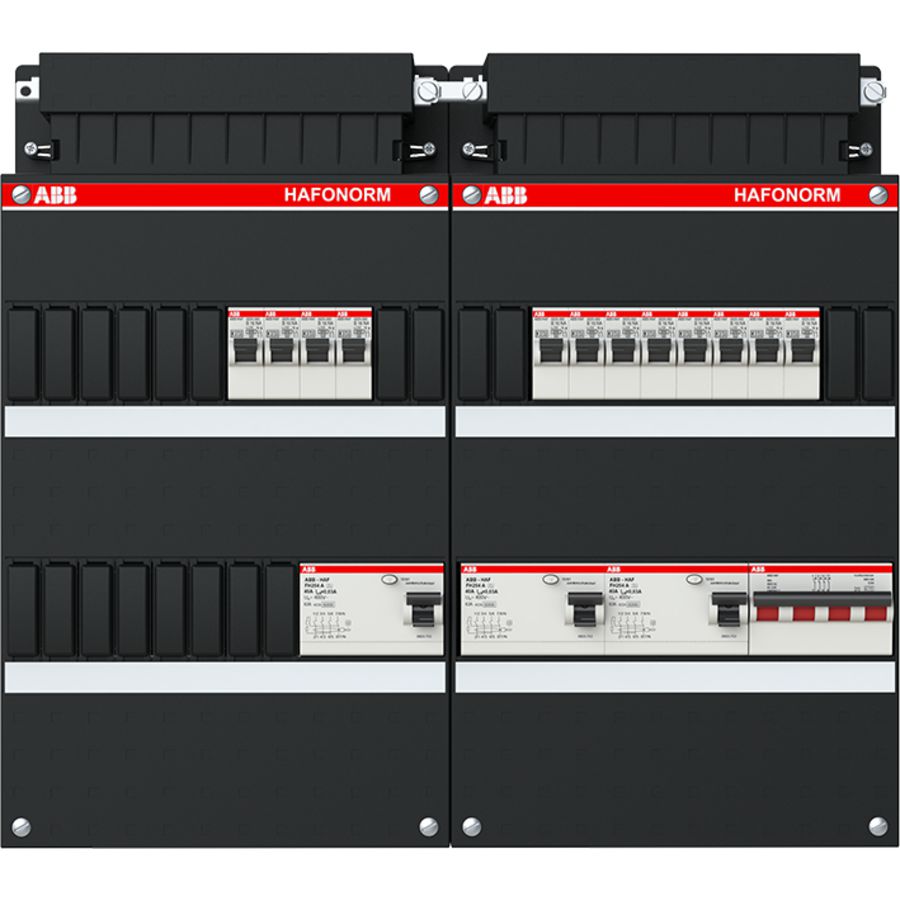 Installatiekast 12x achter 3x 30mA + HS 3-f Installatiekast