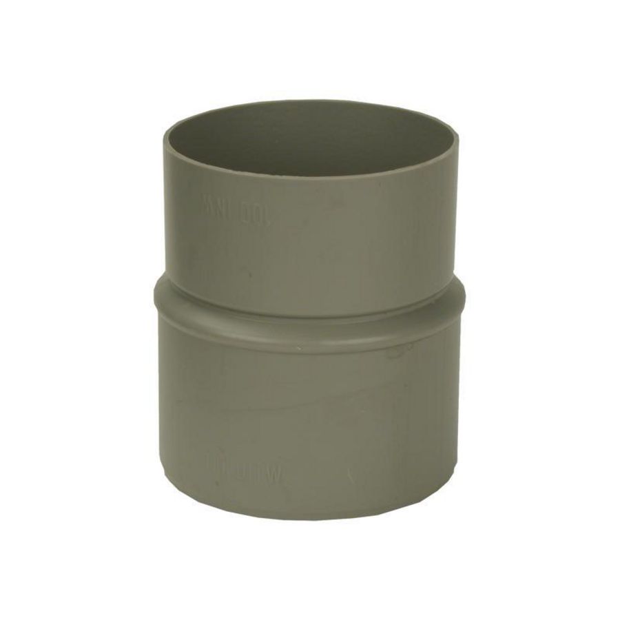 Verloopstuk HWA/riool PVC 100x110mm grijs mof/spie