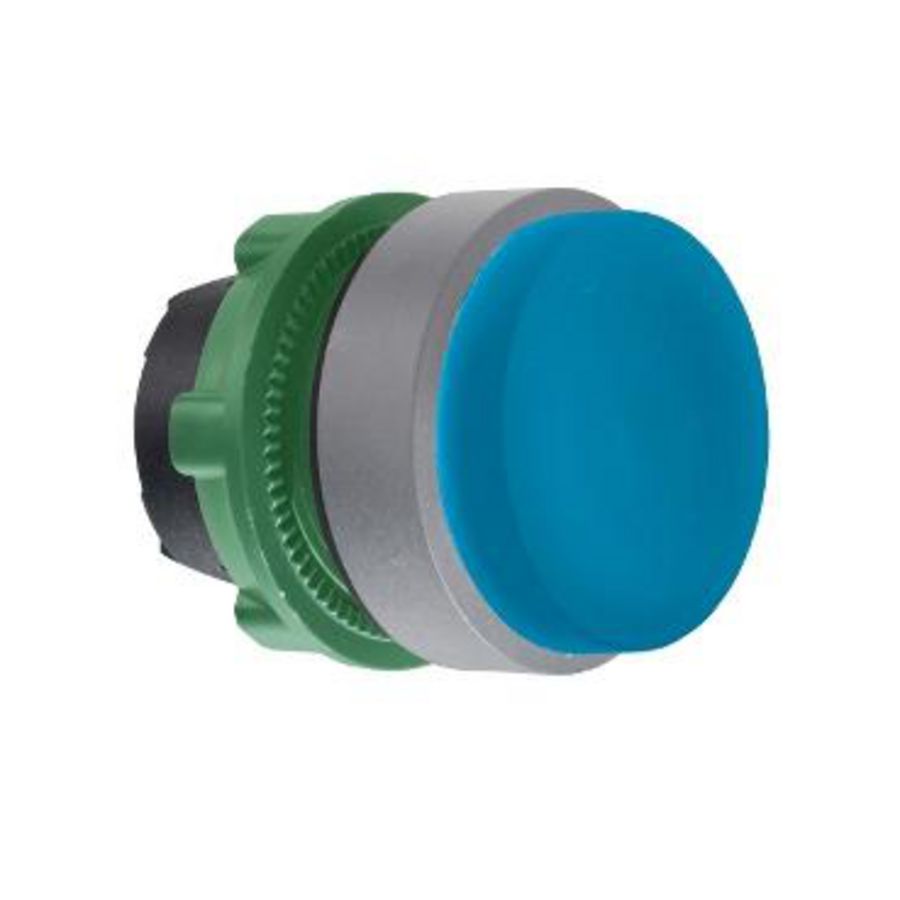 blue projecting pushbutton head push push colour plated grey
