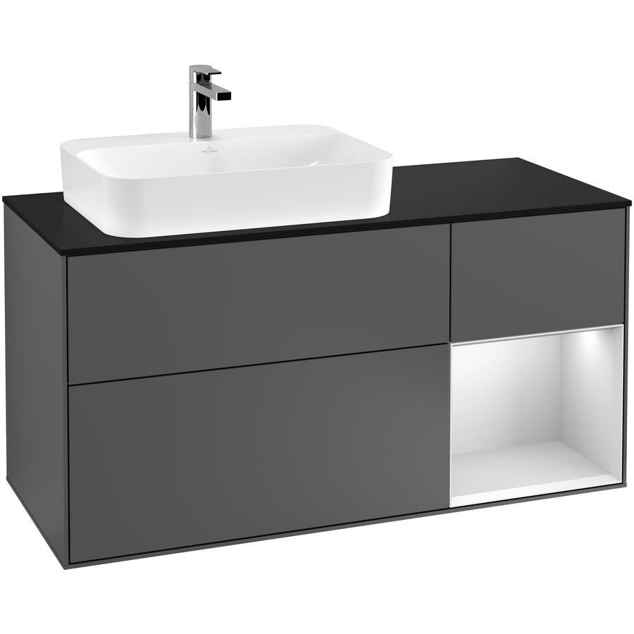 Wastafelonderkast Finion 1200x603x501mm Antr. Matt Lacquer F402MTGK