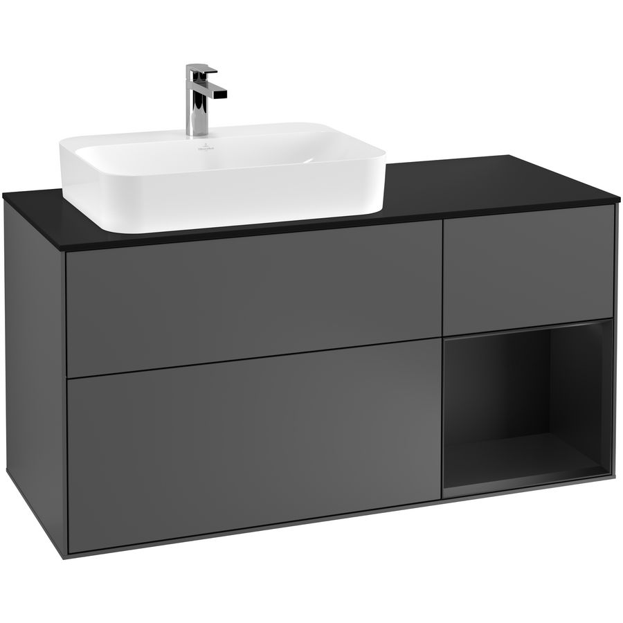 Wastafelonderkast Finion 1200x603x501mm Antr. Matt Lacquer F402PDGK