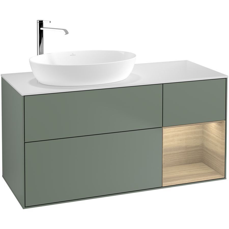 Wastafelonderkast Finion 1200x603x501mm Olive Matt Lacquer G931PCGM