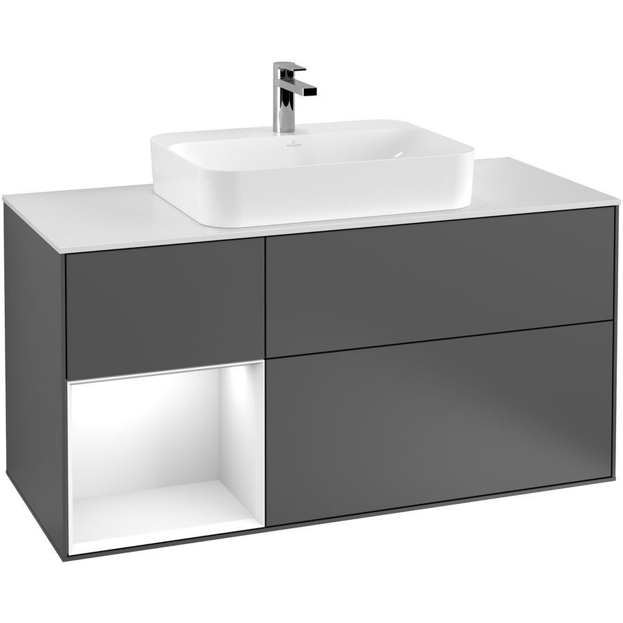 Wastafelonderkast Finion 1200x603x501mm Antr. Matt Lacquer F411GFGK