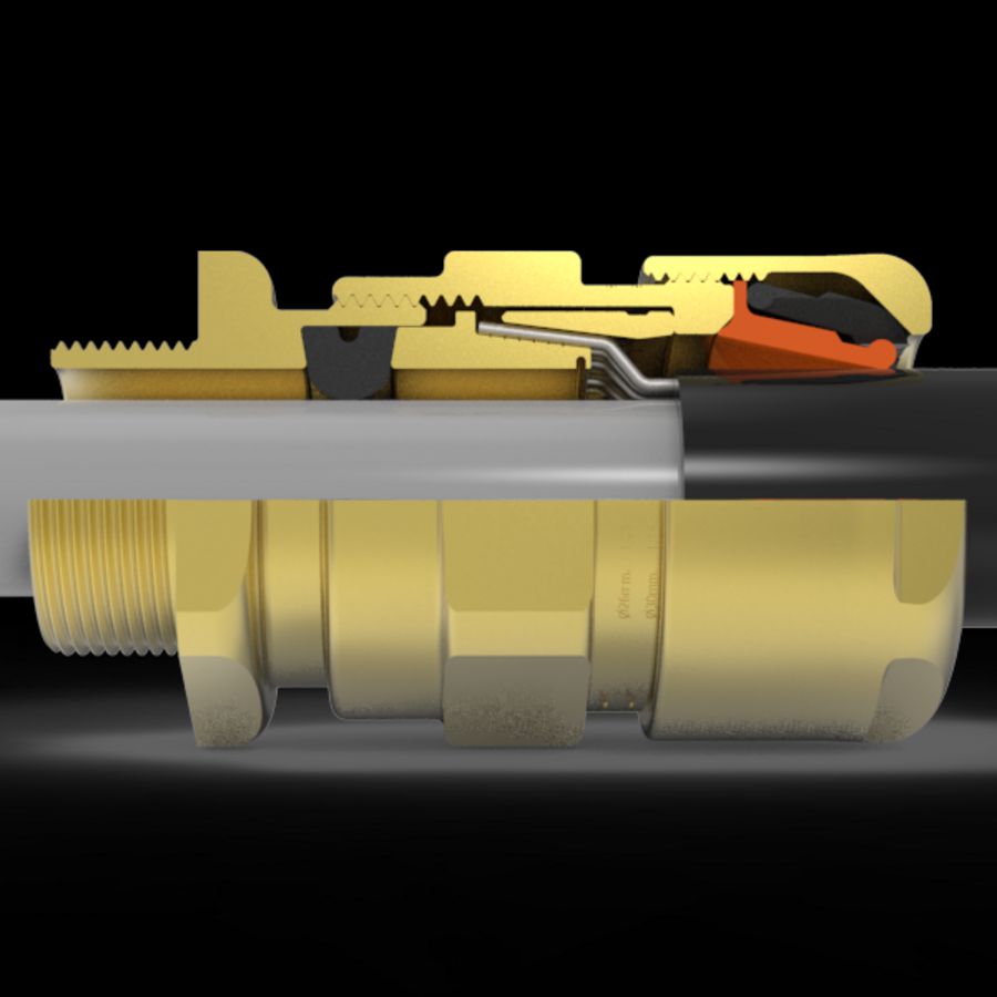 Kabelwartel messing armeringklem voor loodmantel M50-D