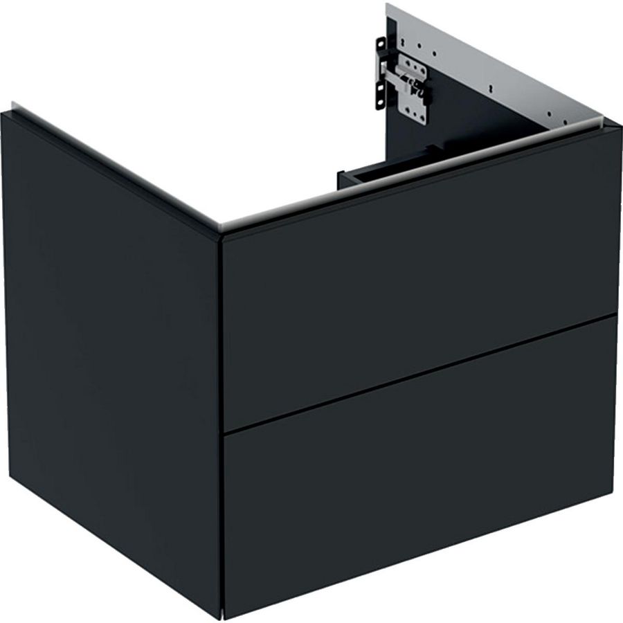 Wastafelonderkast 2x la 60cm zwart mat ONE