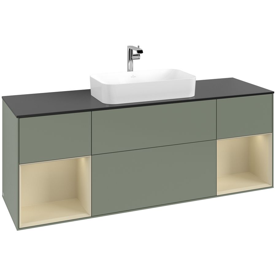 Wastafelonderkast Finion 1600x603x501mm Olive Matt Lacquer G332HJGM