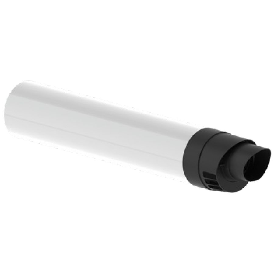 Geveldoorvoer concentrisch 80/125 zwart / wit PP