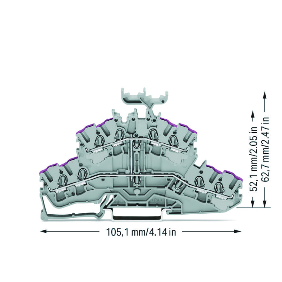 4-draads 2-etageklem 8-draads rijgklem L 2002-2438 VVE=50