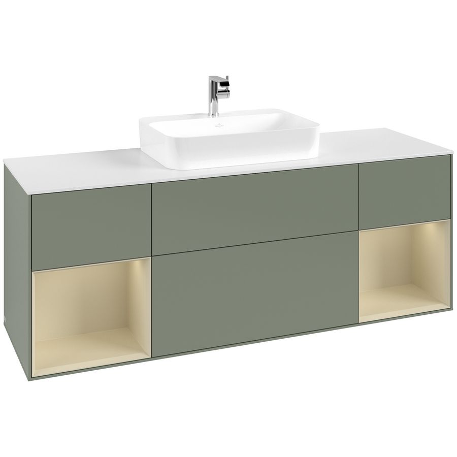 Wastafelonderkast Finion 1600x603x501mm Olive Matt Lacquer G451HJGM