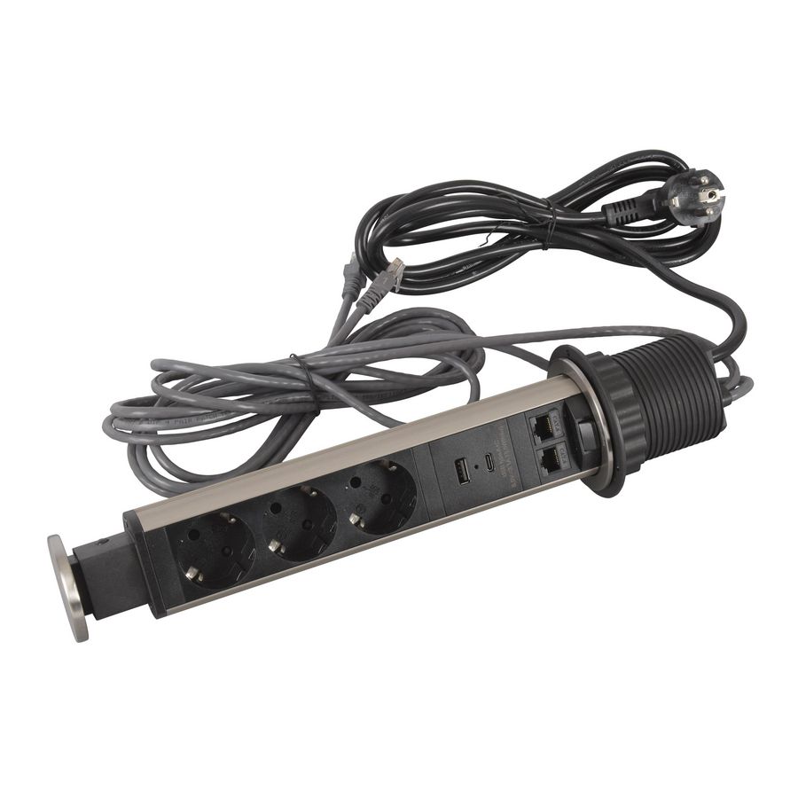 Toren bureau aansluitunit 60 3 WCD + 2 RJ45 + USB