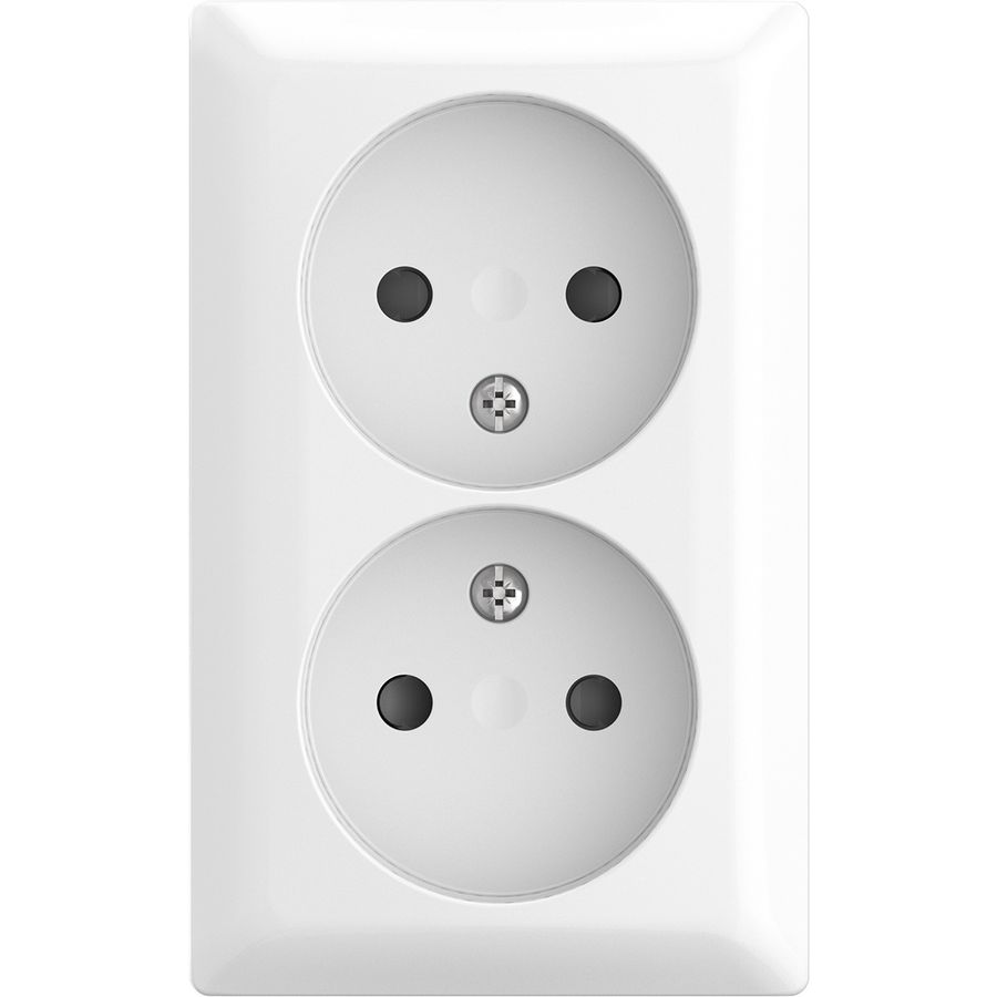 Wandcontactdoos kv dubbel opb b-AP alpin wit (202 APBJ-524)