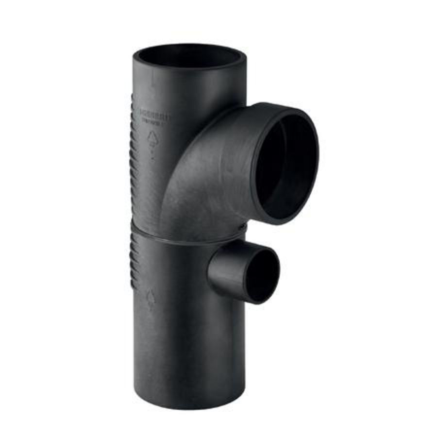 T-stuk verlopend dubbel 88,5° 90x90x56mm (in 1 lijn) polyethyleen (PE) Silent-db20 geluidsarm