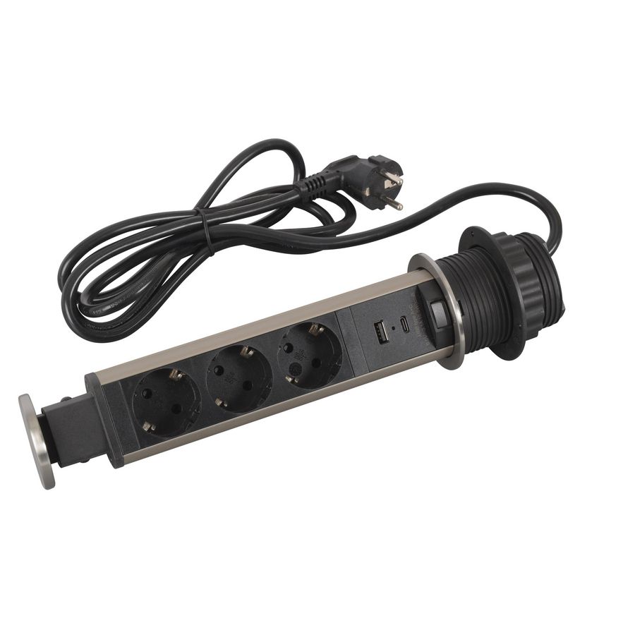 Toren bureau aansluitunit 60 3 WCD + 1 USB A + C 15W