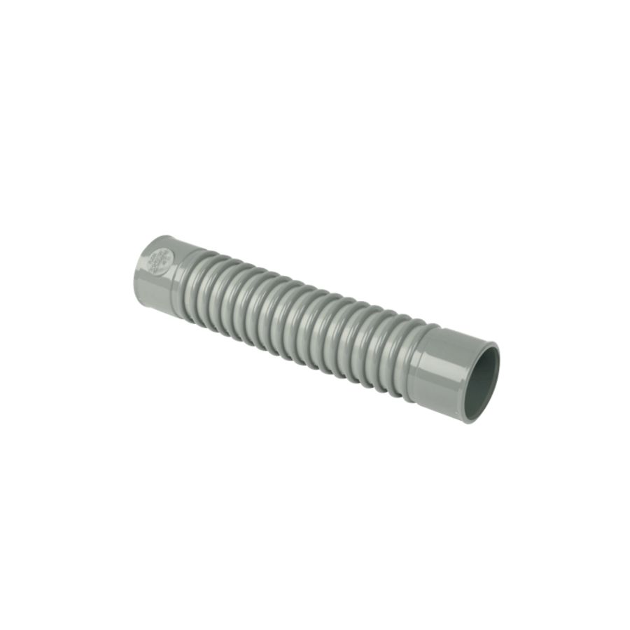 Flexibele bocht 0-45° PVC 50mm grijs mof/mof verlijmbaar