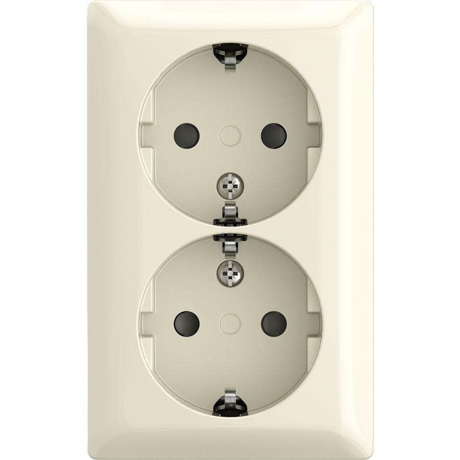 Wandcontactdoos ra kv dubbel opb b-AP wit (202 EAPBJ-522)