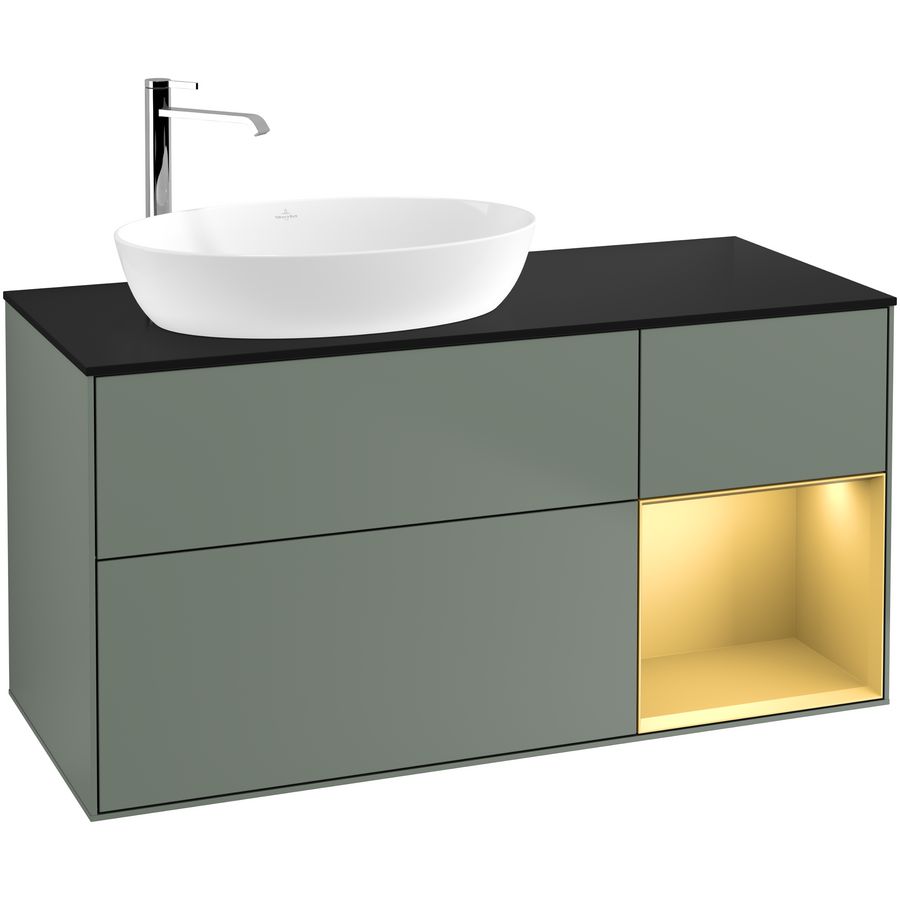 Wastafelonderkast Finion 1200x603x501mm Olive Matt Lacquer G932HFGM