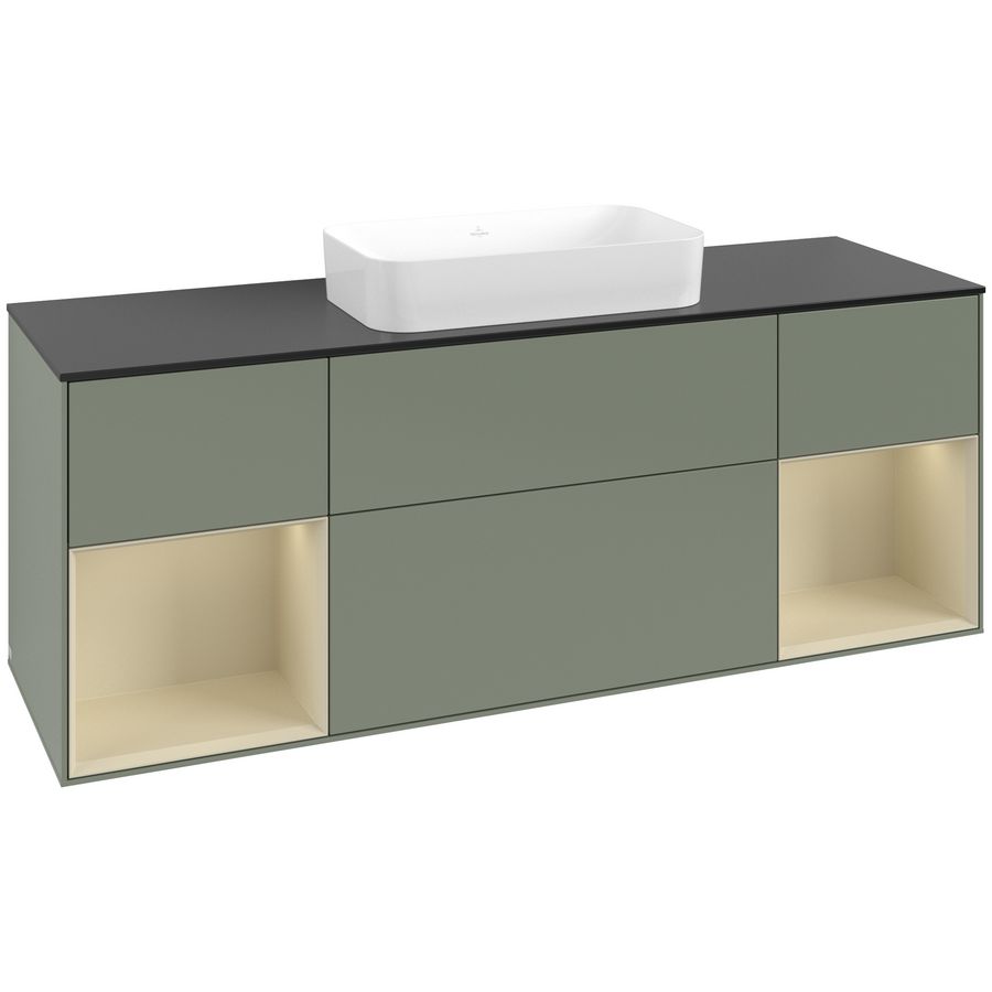 Wastafelonderkast Finion 1600x603x501mm Olive Matt Lacquer G742HJGM