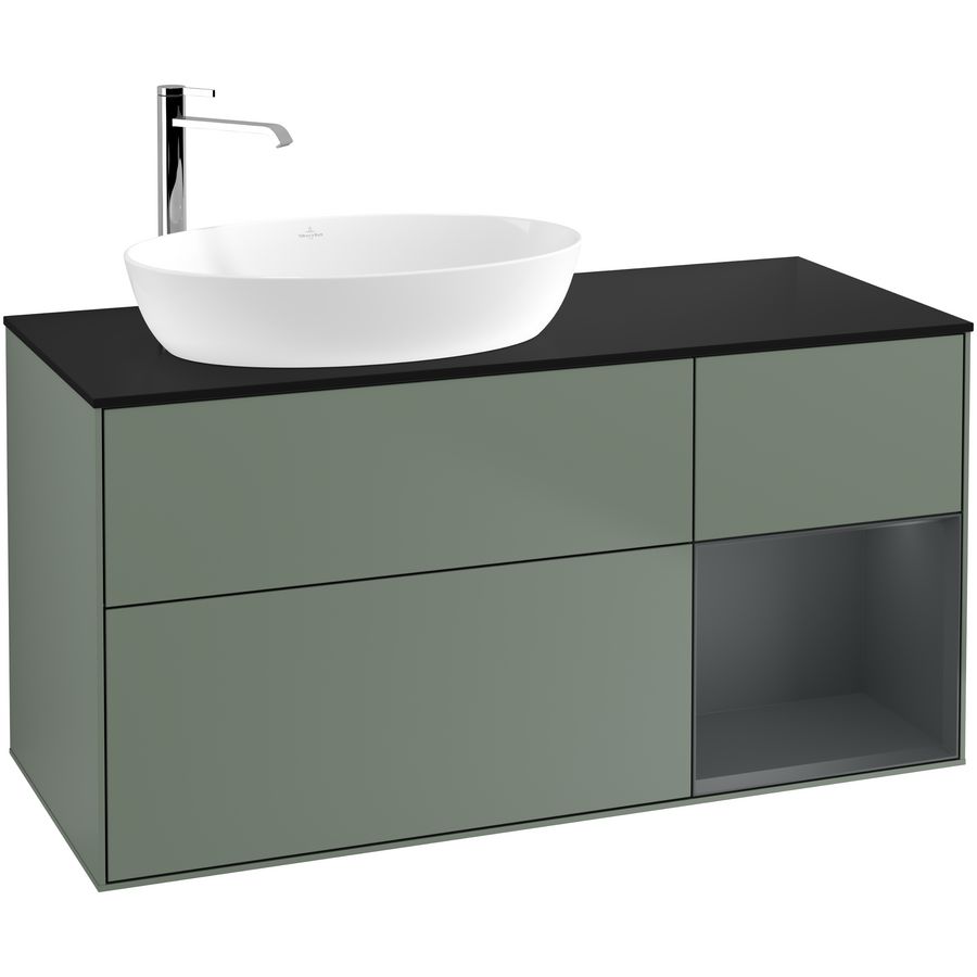 Wastafelonderkast Finion 1200x603x501mm Olive Matt Lacquer G932HGGM