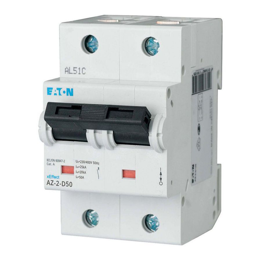 installatieautomaat (MCB) AZ D-karakteristiek 50A 2-polig 25kA