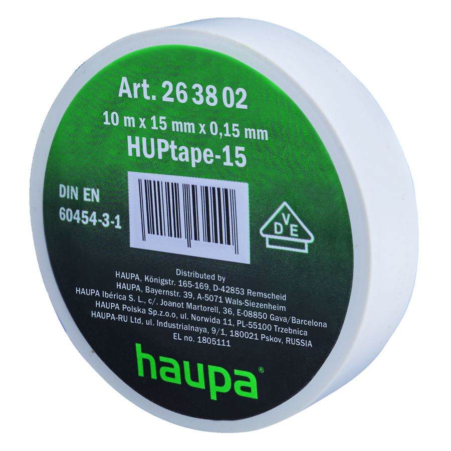 Elektro-isolatietape 15mmx20m wit 263824 VVE=10