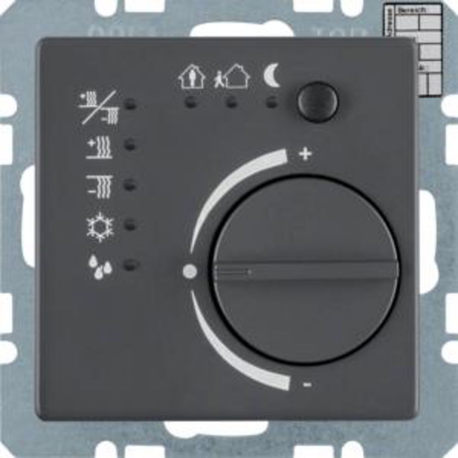 Thermostaat met regelknop KNX berker Q.1/Q.3/Q.7 antraciet