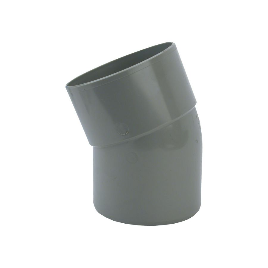 Wadal PVC lijm bocht 22° 75mm grijs mof/spie