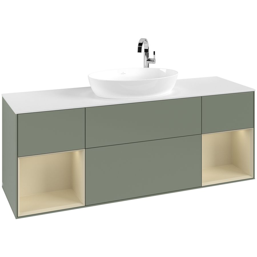 Wastafelonderkast Finion 1600x603x501mm Olive Matt Lacquer G981HJGM