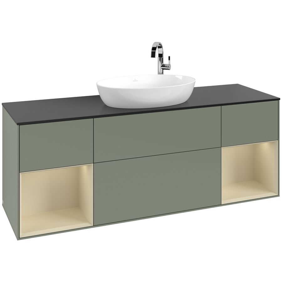 Wastafelonderkast Finion 1600x603x501mm Olive Matt Lacquer G982HJGM