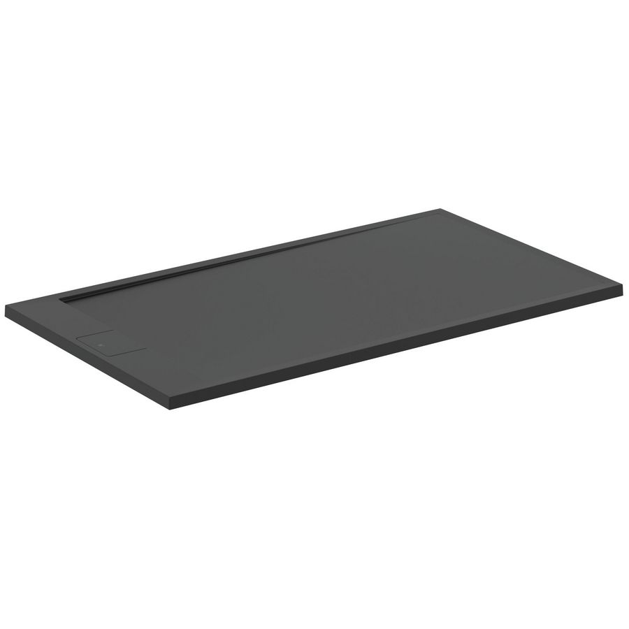 Douchebak ULTRA FLAT I.LIFE rechthoekig 1600x900x33mm zwart  zonder waste (korte zijde)
