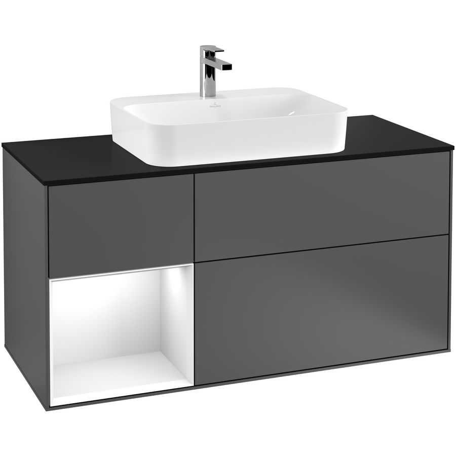 Wastafelonderkast Finion 1200x603x501mm Antr. Matt Lacquer F412GFGK