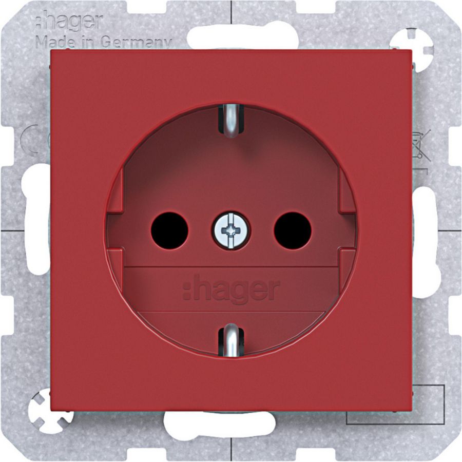 SCHUKO-wandcontactdoos Safety Plus steekkl. A.x/C.x rood gla