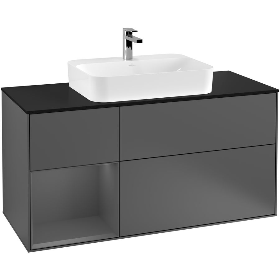 Wastafelonderkast Finion 1200x603x501mm Antr. Matt Lacquer F412GKGK