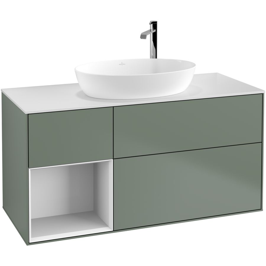 Wastafelonderkast Finion 1200x603x501mm Olive Matt Lacquer G941GFGM