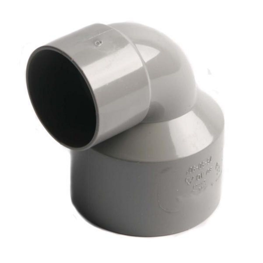 Wadal PVC lijm verloopbocht 90° 75x50mm grijs mof/mof