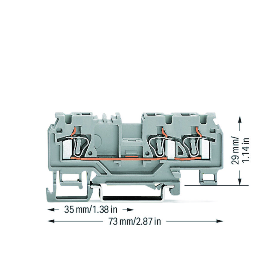 3-draads rijgklem 4mm² test grijs 880-681/999-940 VVE=100