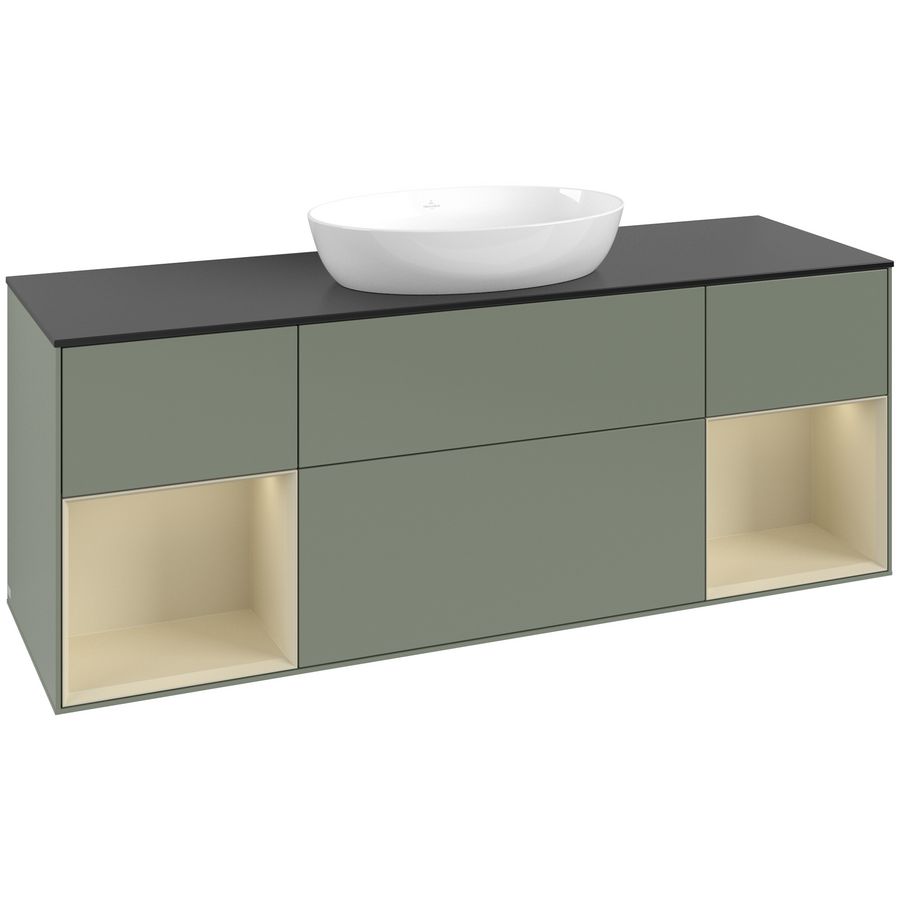 Wastafelonderkast Finion 1600x603x501mm Olive Matt Lacquer GD02HJGM