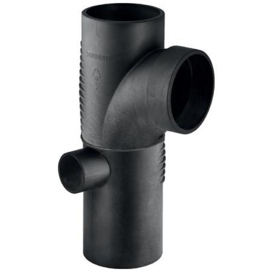 T-stuk verlopend dubbel hoek 88,5° 90x90x56mm links polyethyleen (PE) Silent-db20 geluidsarm
