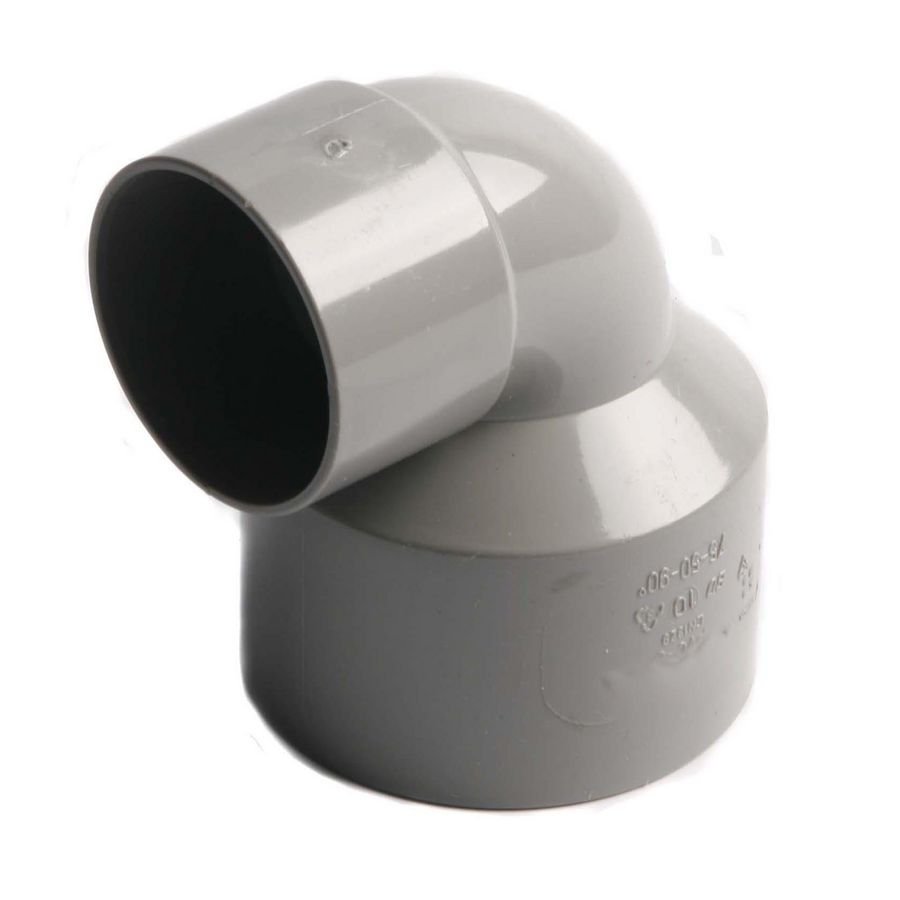 Wadal PVC lijm verloopbocht 90° 75x50mm grijs mof/mof